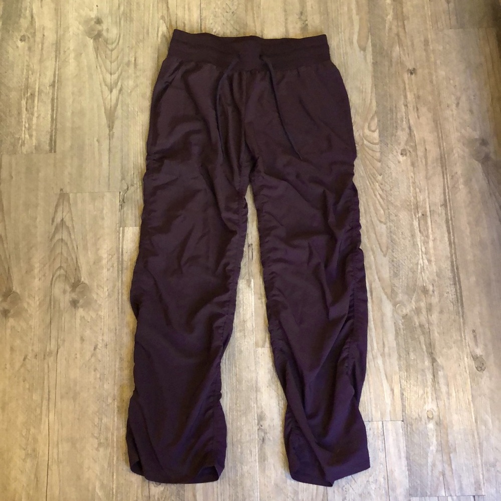 Marika Maroon Ruched Athletic Pants